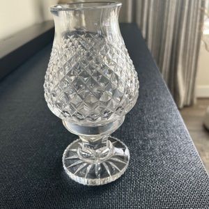 Vintage cut glass crystal Candle holder ,pedestal & shade- perfectct condition